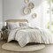 Edge Collections - 36" x 20" - White - Imani King Printed Chenille Duvet Set - 1 Set